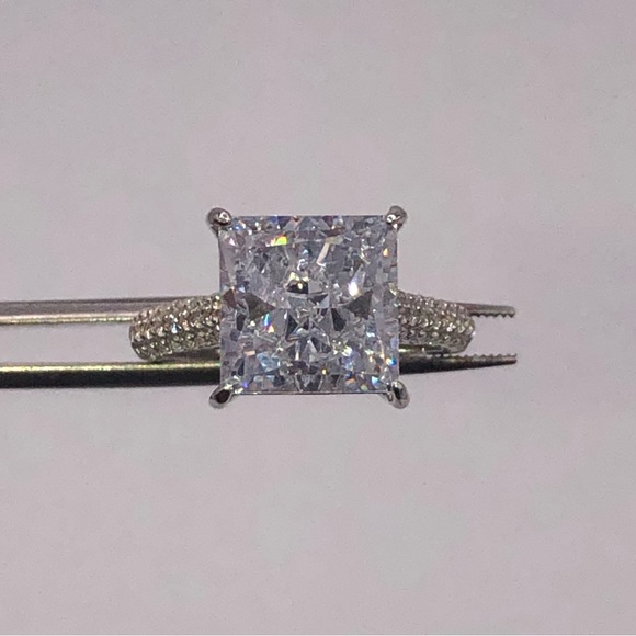 14k 4ct Princess Cut Ring - Picture 8 of 12